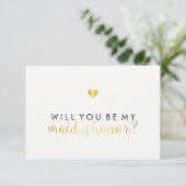 Zult u mijn getuige zijn - Gold Heart Script Fab Kaart (Staand voorkant)