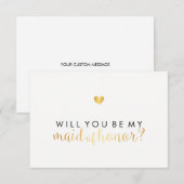 Zult u mijn getuige zijn - Gold Heart Script Fab Kaart (Voorkant / Achterkant)