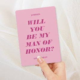 Zult u mijn getuige zijn? Moderne tekst roze Kaart