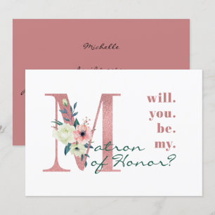 Zult u mijn getuige zijn Roze Bloem Letter Kaart