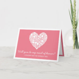 Zult u mijn getuige zijn? Roze Hart Kaart