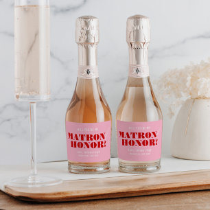 Zult u mijn getuige zijn Roze & Rood Sparkling Wijnetiket