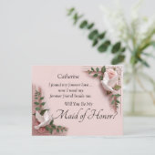 Zult u mijn getuige zijn? Roze Rozen & Duiven (Staand voorkant)