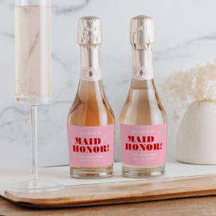 Zult u mijn getuige zijn Vette Roze & Rood Sparkling Wijnetiket