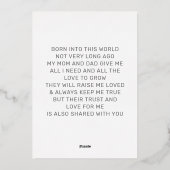 Zult U Mijn Godmoeder Zijn Persoonlijke Foto Folie Feestdagenkaart (Achterkant)