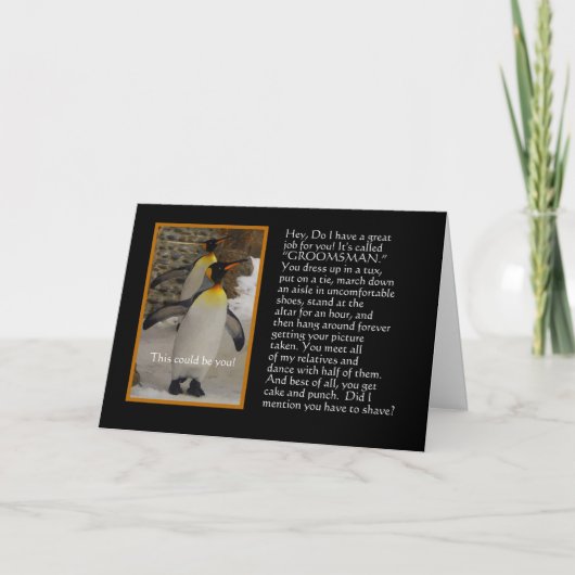 Zult u Mijn Groomsman zijn? De Kaart van de Humor (Voorkant)