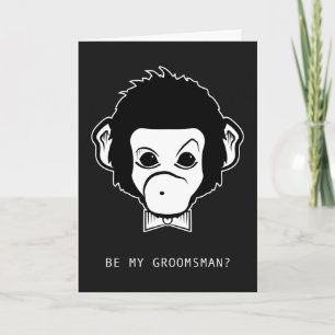 zult u mijn groomsman zijn? mijnheer monkey