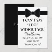 Zult U Mijn Page Boy Zwart Strikje Willen Zijn Kaart (Voorkant / Achterkant)