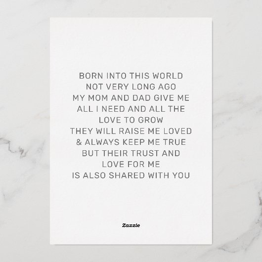 Zult U Mijn Peetmoeder Zijn Lief Persoonlijk Foto Folie Feestdagenkaart (Achterkant)