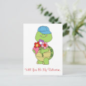Zult u Mijn Schildpad van Valentijn zijn Feestdagenkaart (Staand voorkant)