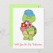 Zult u Mijn Schildpad van Valentijn zijn Feestdagenkaart (Voorkant / Achterkant)