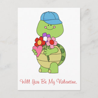 Zult u Mijn Schildpad van Valentijn zijn Feestdagenkaart