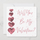 Zult U Mijn Valentijn Zijn? Aanpasbare Platte Kaar Feestdagenkaart (Voorkant)