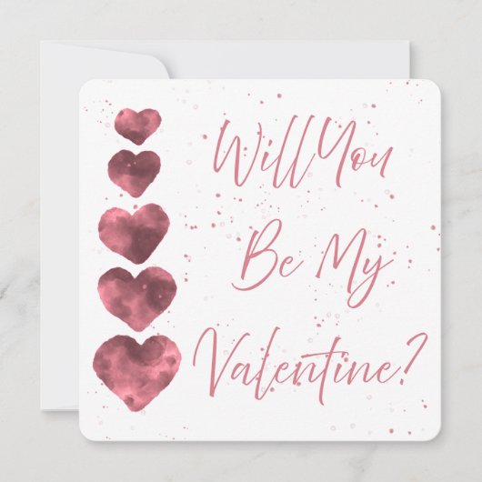 Zult U Mijn Valentijn Zijn? Aanpasbare Platte Kaar Feestdagenkaart (Voorkant)