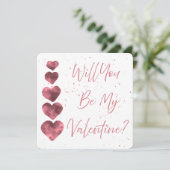 Zult U Mijn Valentijn Zijn? Aanpasbare Platte Kaar Feestdagenkaart (Staand voorkant)