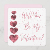 Zult U Mijn Valentijn Zijn? Aanpasbare Platte Kaar Feestdagenkaart (Voorkant / Achterkant)