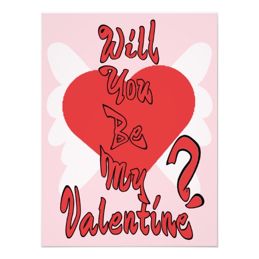 Zult u mijn Valentijn zijn? Foto Afdruk (Voorkant)