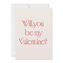 Zult u mijn Valentijn zijn? Mininale kaart