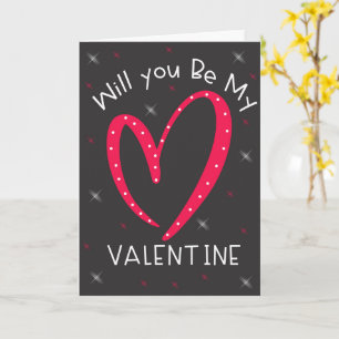 Zult u mijn Valentijnskaart zijn   Schattig en rom Kaart