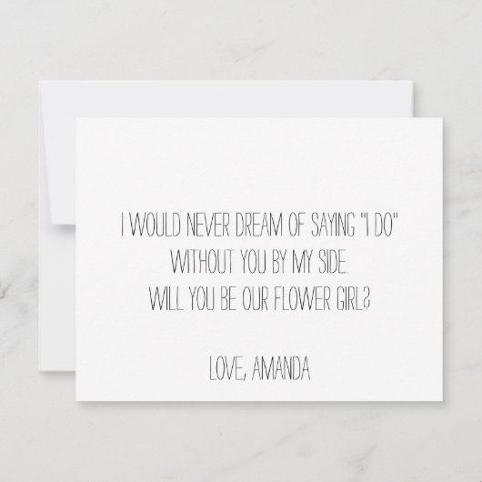 Zult u onze bloemenmeisje zijn | Bruidsmeisje Kaart (Achterkant)