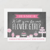 Zult u onze bloemenmeisje zijn | Bruidsmeisje Kaart (Voorkant / Achterkant)