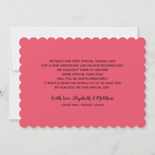 Zult u onze bloemenmeisje zijn? Moderne bloemen Kaart (Achterkant)