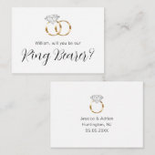 Zult u onze ring drager diamanten trouwringen zijn notitiekaartje (Voorkant / Achterkant)