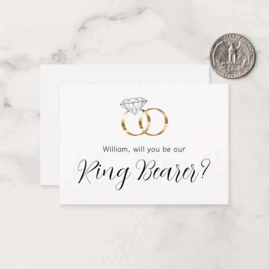 Zult u onze ring drager diamanten trouwringen zijn notitiekaartje (Voorkant / Achterkant in situ)