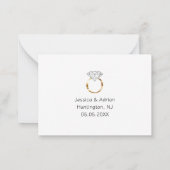 Zult u onze ring drager diamanten trouwringen zijn notitiekaartje (Achterkant)