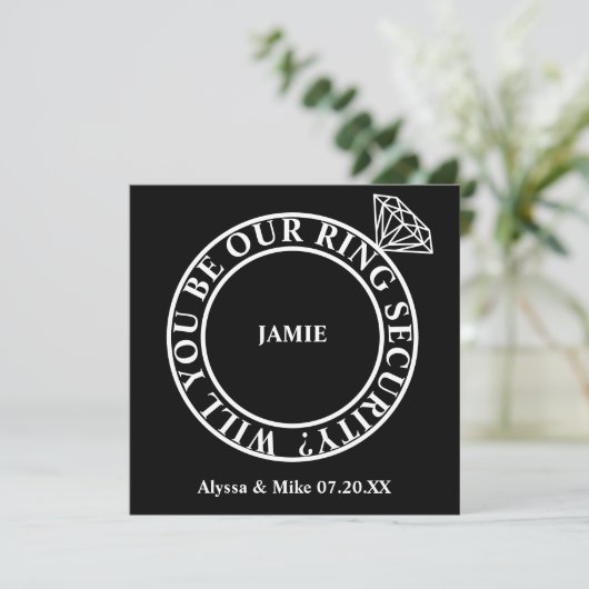 Zult u onze ringbeveiliging / dragervoorstel zijn kaart (Staand voorkant)