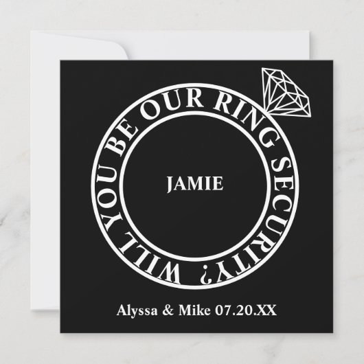 Zult u onze ringbeveiliging / dragervoorstel zijn kaart (Voorkant)