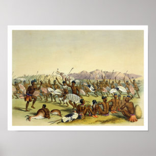 Zulu Hunting Dance, vlakbij het Engooi-gebergte, p Poster