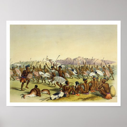 Zulu Hunting Dance, vlakbij het Engooi-gebergte, p Poster (Voorkant)