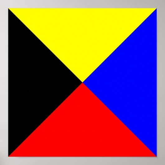 Zulu ICS Maritime seinvlag Poster (Voorkant)