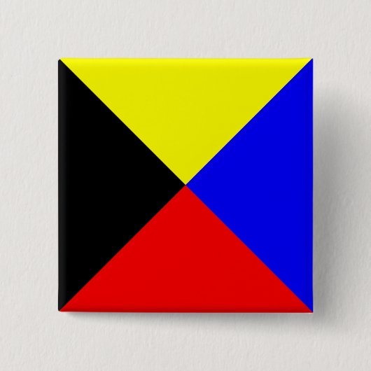 Zulu ICS Maritime seinvlag Vierkante Button 5,1 Cm (Voorkant)