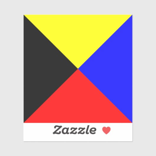 Zulu ICS Maritime Signaalvlag Sticker (Vel)