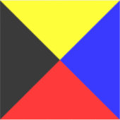 Zulu ICS Maritime Signaalvlag Sticker (Voorkant)