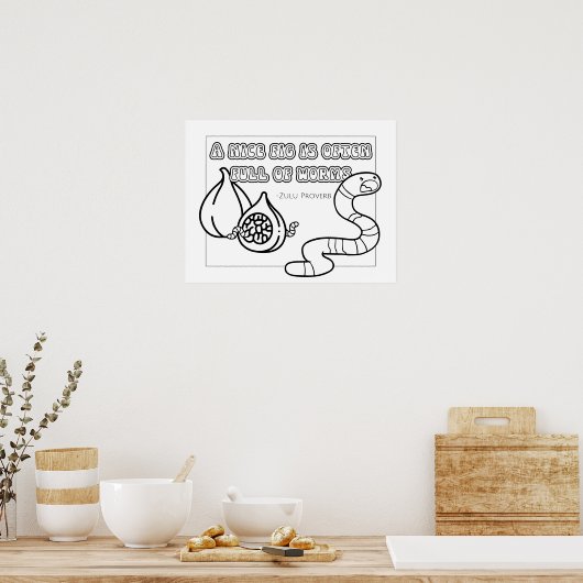 Zulu Proverb Coloring Poster (Keuken)