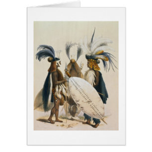 Zulu Soldaten van het leger van koning Panda, bord
