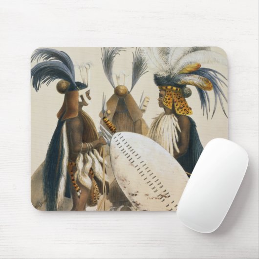 Zulu Soldaten van het leger van koning Panda, bord Muismat (Met muis)