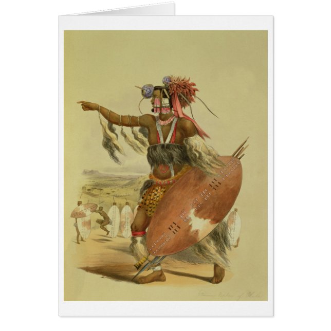 Zulu-strijder, Utimuni, neef van Chaka, wijlen Zu (Voorkant)