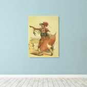 Zulu-strijder, Utimuni, neef van Chaka, wijlen Zu Canvas Afdruk (Insitu (Houten vloer))