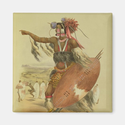 Zulu-strijder, Utimuni, neef van Chaka, wijlen Zu Magneet (Voorkant)