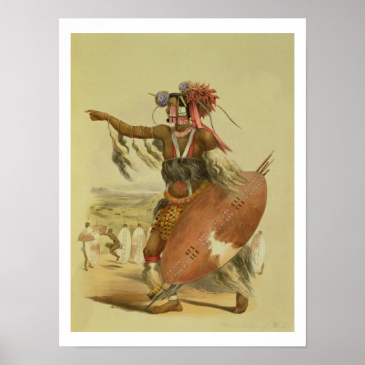 Zulu-strijder, Utimuni, neef van Chaka, wijlen Zu Poster (Voorkant)