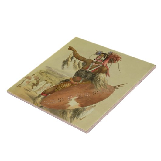 Zulu-strijder, Utimuni, neef van Chaka, wijlen Zu Tegeltje (Zijkant)