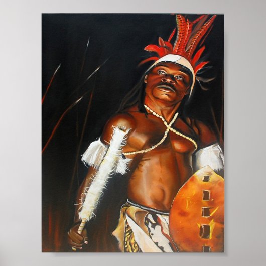 Zulu Warrior African Poster (Voorkant)