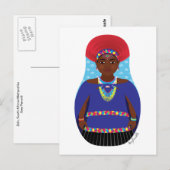 Zulu, Zuid-Afrikaans Matryoshka Briefkaart (Voorkant / Achterkant)