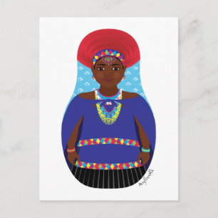 Zulu, Zuid-Afrikaans Matryoshka Briefkaart