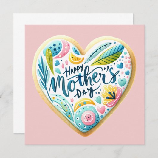 Zum Muttertag- Herz- Mama Kaart (Voorkant / Achterkant)