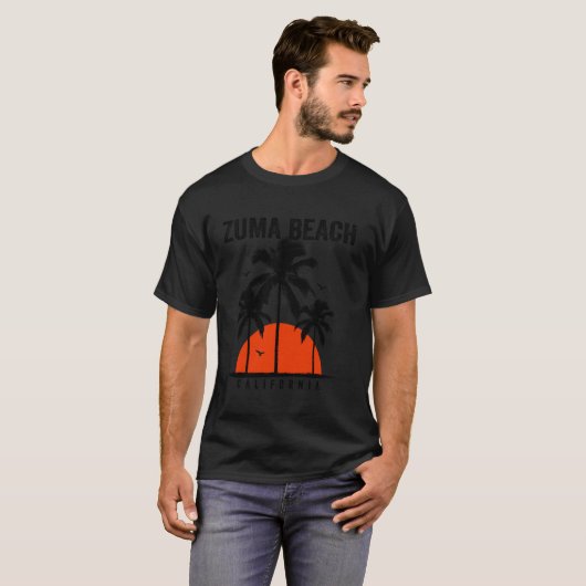 Zuma Beach Californië Surfen Surfen T-shirt (Voorkant volledig)